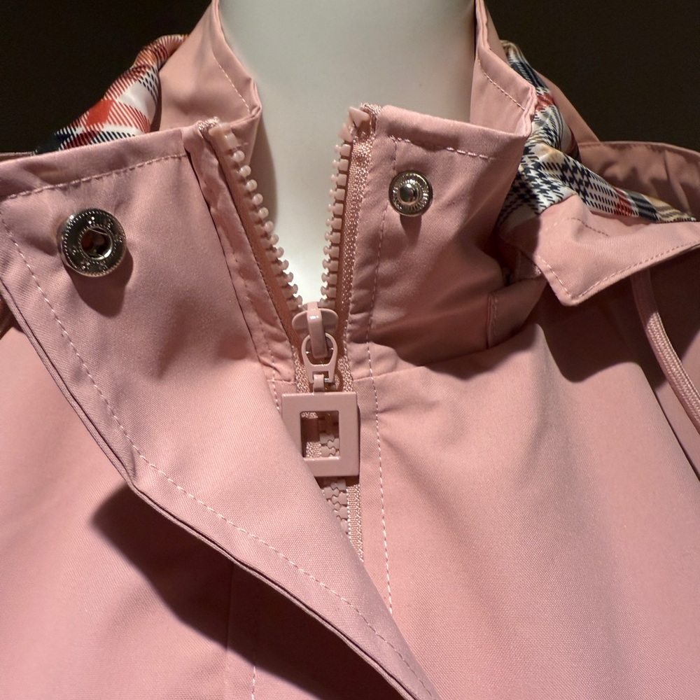 Pink Trench Coat by Pollydeer with Detachable Hood. NWT - Picture 14 of 15